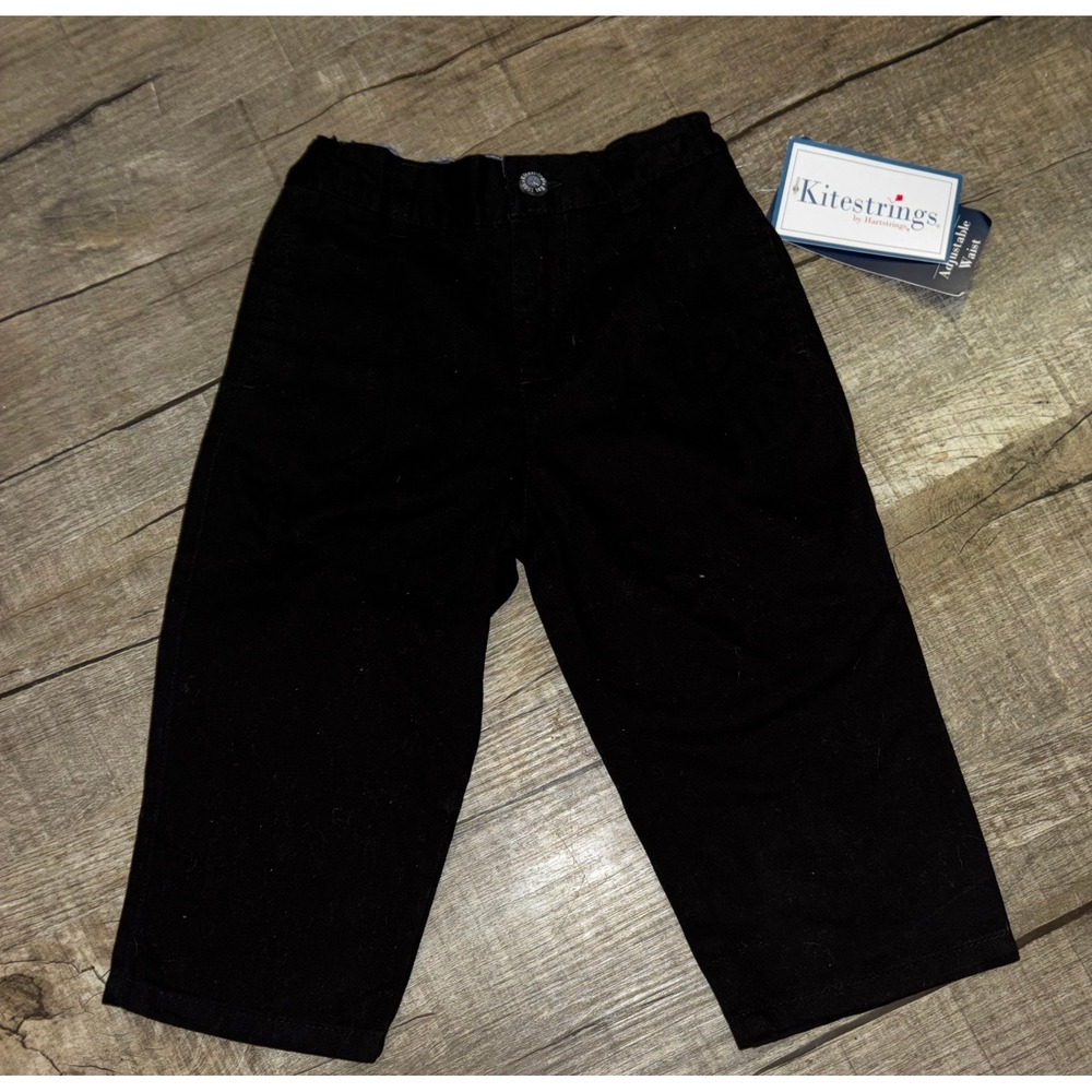 Kitestrings‎ by Hartstrings Boys Black Twill Pants Adjustable Waist New NWT